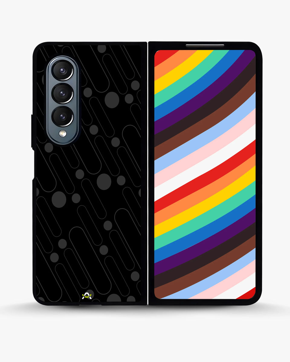 Creslia charcoal geometric lines case - charcoal geometric lines case samsung galaxy z fold 4