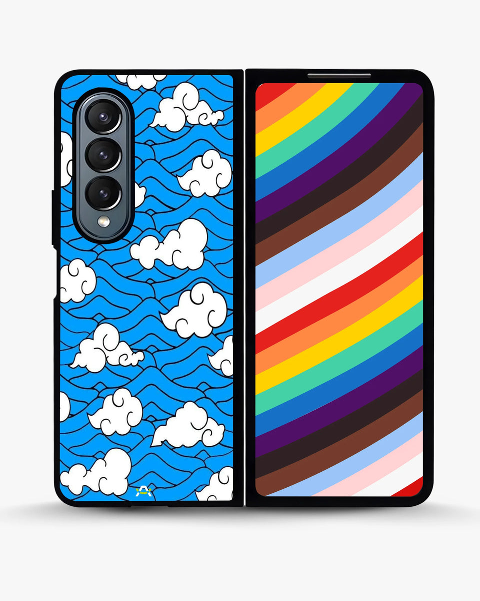 Creslia cloud pattern phone case - cloud pattern phone case samsung galaxy z fold 4