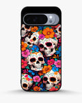 Creslia color skull floral phone case - color skull floral phone case google pixel 10 pro xl