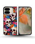 Creslia color skull floral phone case - color skull floral phone case google pixel 9 pro fold