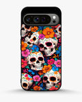Creslia color skull floral phone case - color skull floral phone case google pixel 9 pro xl