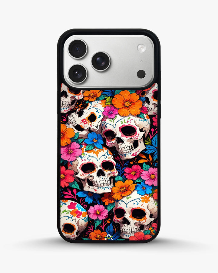 Creslia color skull floral phone case - color skull floral phone case iphone 17 pro max