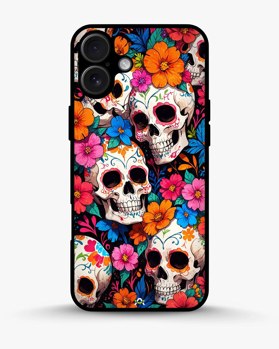 Creslia color skull floral phone case - color skull floral phone case iphone 17