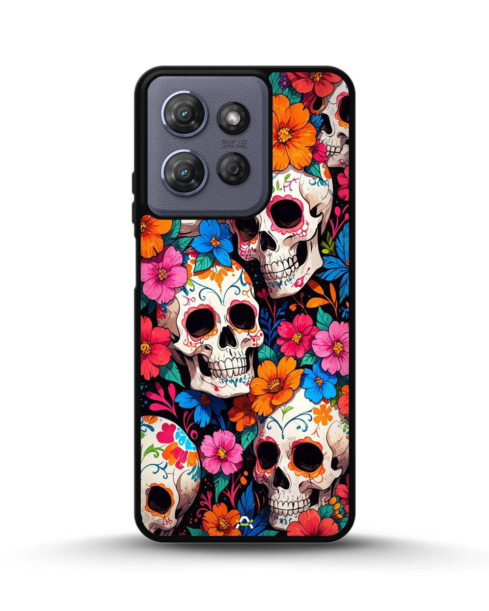 Creslia color skull floral phone case - color skull floral phone case moto g power 2025