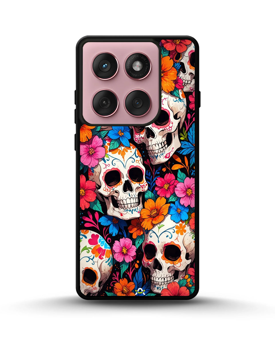 Creslia color skull floral phone case - color skull floral phone case motorola edge 2025