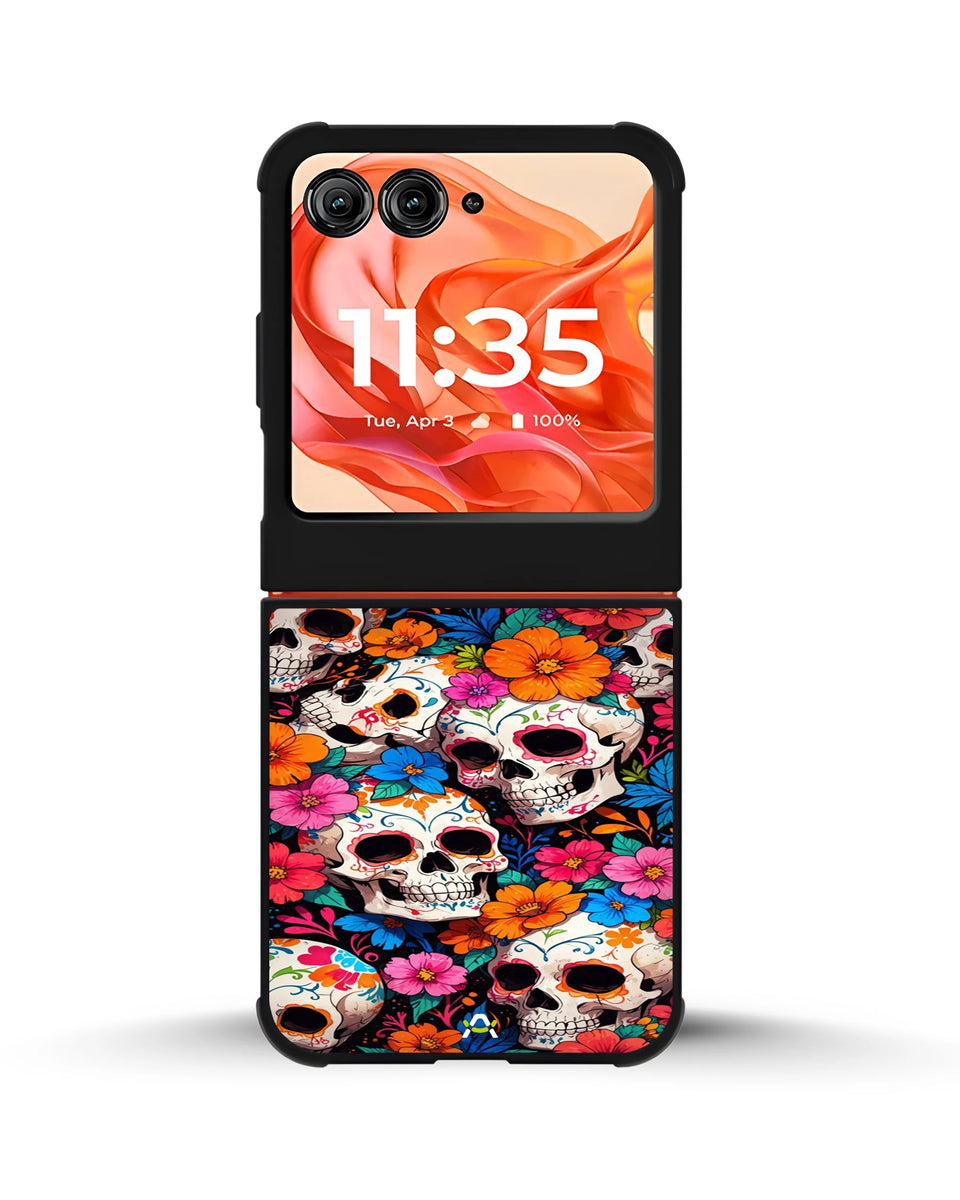 Creslia color skull floral phone case - color skull floral phone case motorola razr ultra 2025