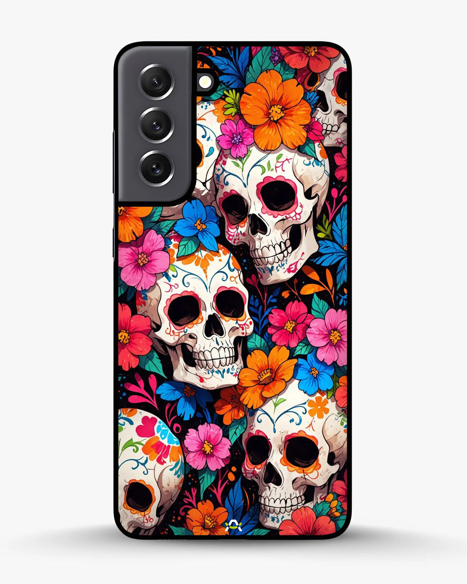 Creslia color skull floral phone case - color skull floral phone case samsung galaxy s21 fe