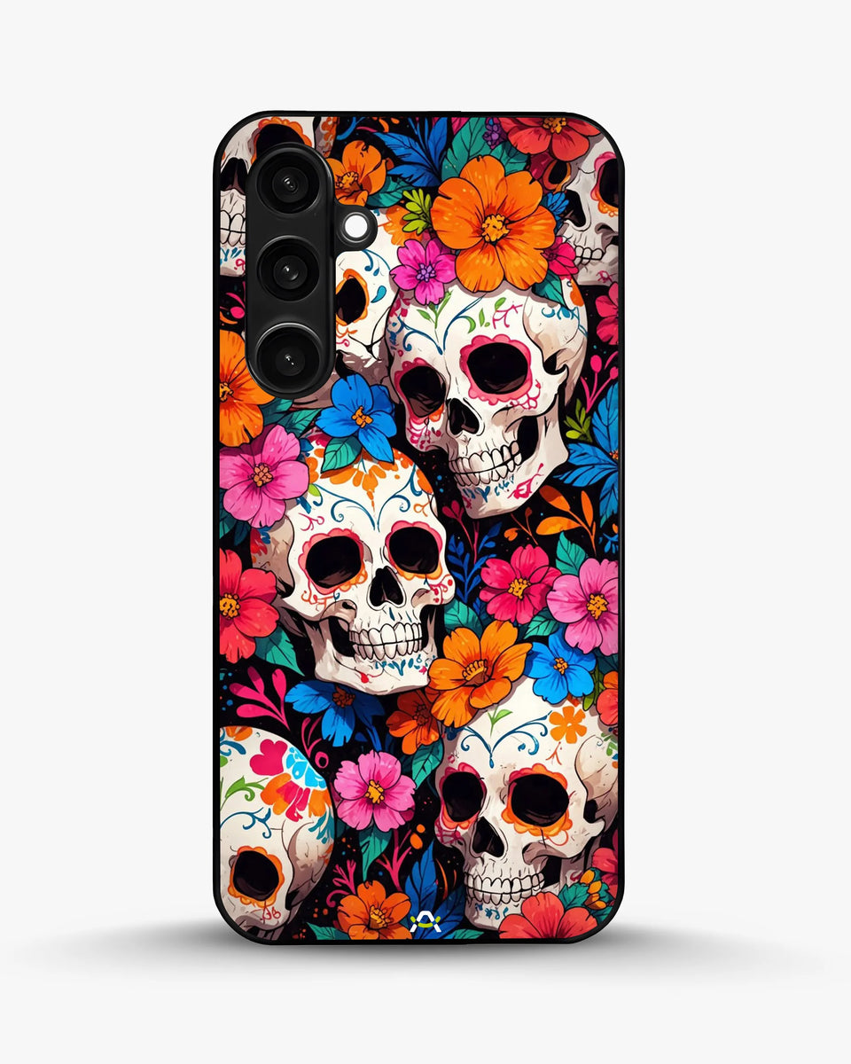 Creslia color skull floral phone case - color skull floral phone case samsung galaxy s23 fe