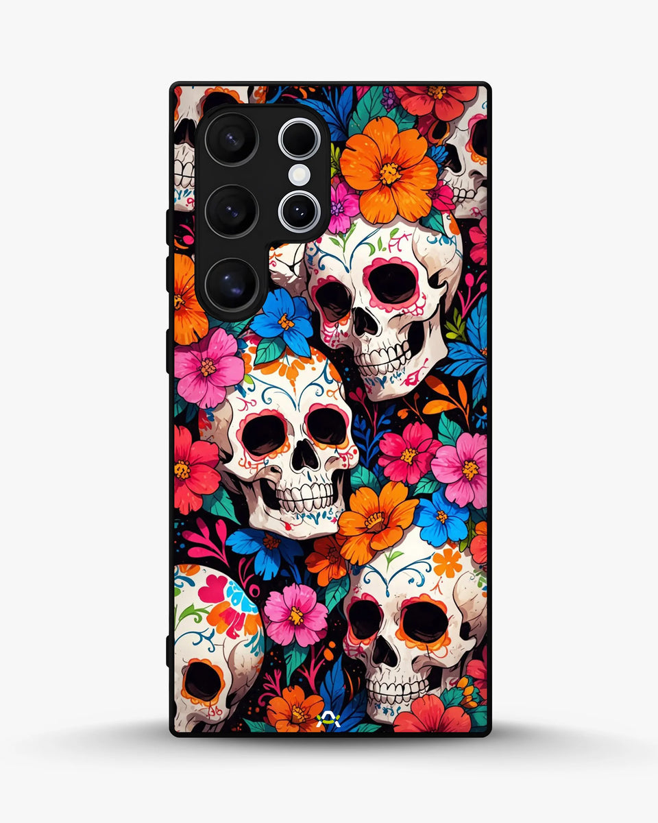 Creslia color skull floral phone case - color skull floral phone case samsung galaxy s24 ultra