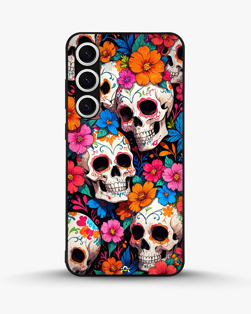 Creslia color skull floral phone case - color skull floral phone case samsung galaxy s24