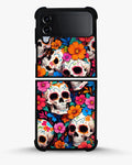 Creslia color skull floral phone case - color skull floral phone case samsung galaxy z flip 4
