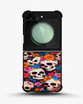 Creslia color skull floral phone case - color skull floral phone case samsung galaxy z flip 6