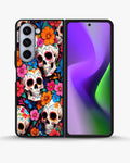 Creslia color skull floral phone case - color skull floral phone case samsung galaxy z fold 5