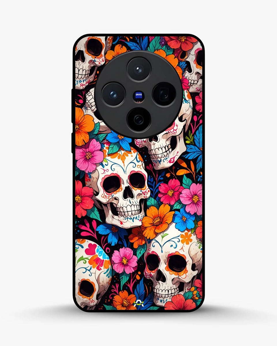 Creslia color skull floral phone case - color skull floral phone case vivo x200