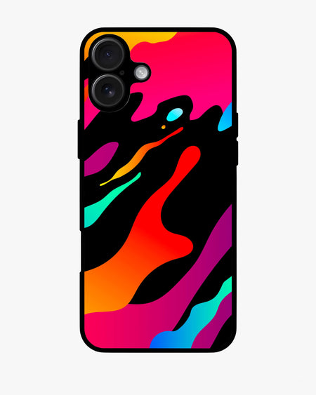 Glossy multicolor Color Splash case with vibrant neon design for iPhone, Samsung, Pixel, and OnePlus.