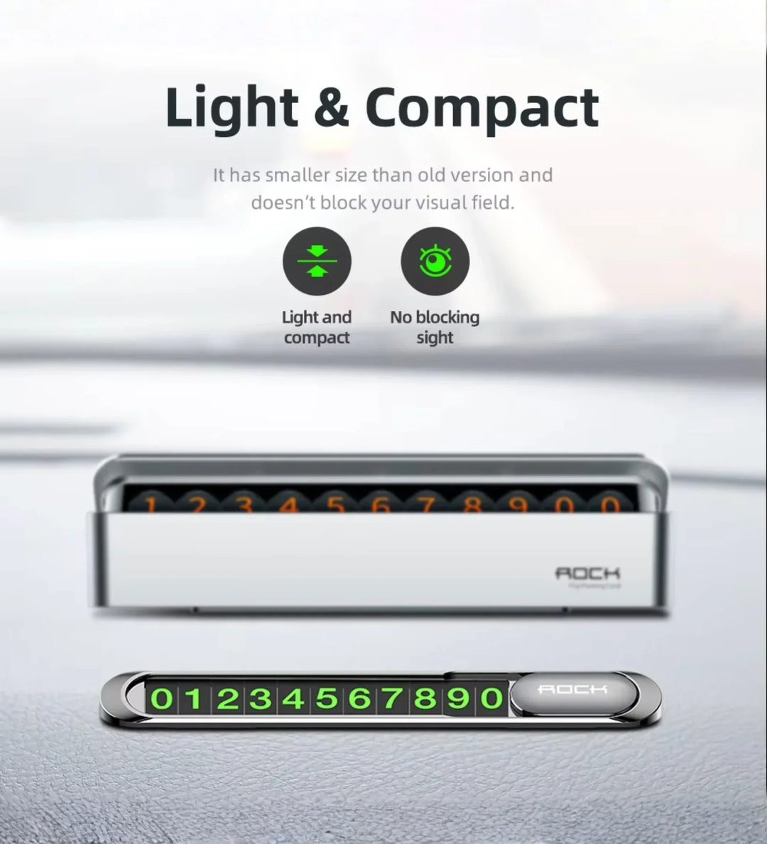 Magnetic Slide-to-Hide Temporary Parking Phone Number Plate (Metal) - Creslia