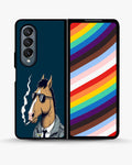 Creslia cool horse sunglasses phone case - cool horse sunglasses phone case samsung galaxy z fold 4