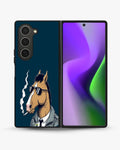 Creslia cool horse sunglasses phone case - cool horse sunglasses phone case samsung galaxy z fold 6