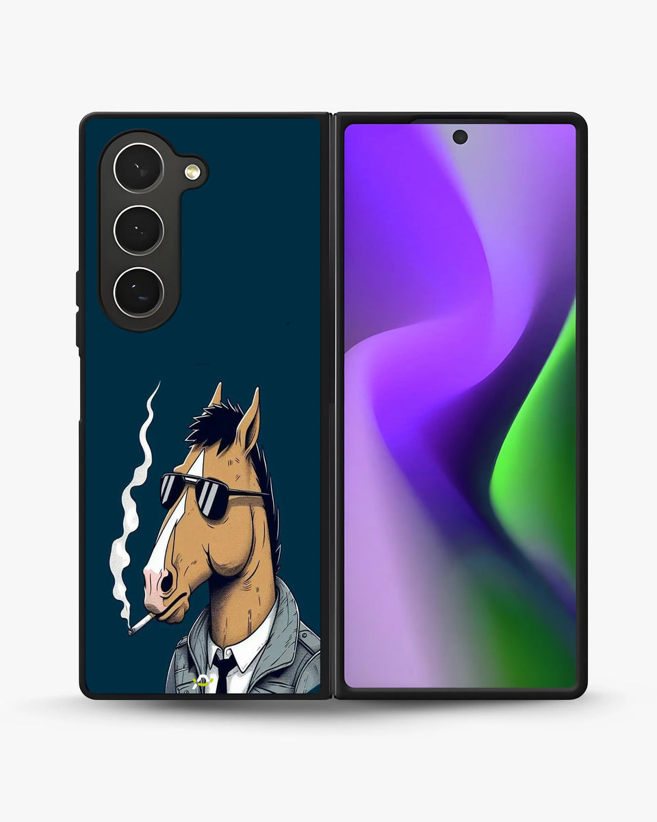 Creslia cool horse sunglasses phone case - cool horse sunglasses phone case samsung galaxy z fold 6
