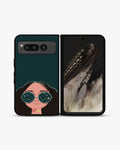 Creslia cosmic sunglasses girl phone case - cosmic sunglasses girl phone case google pixel fold