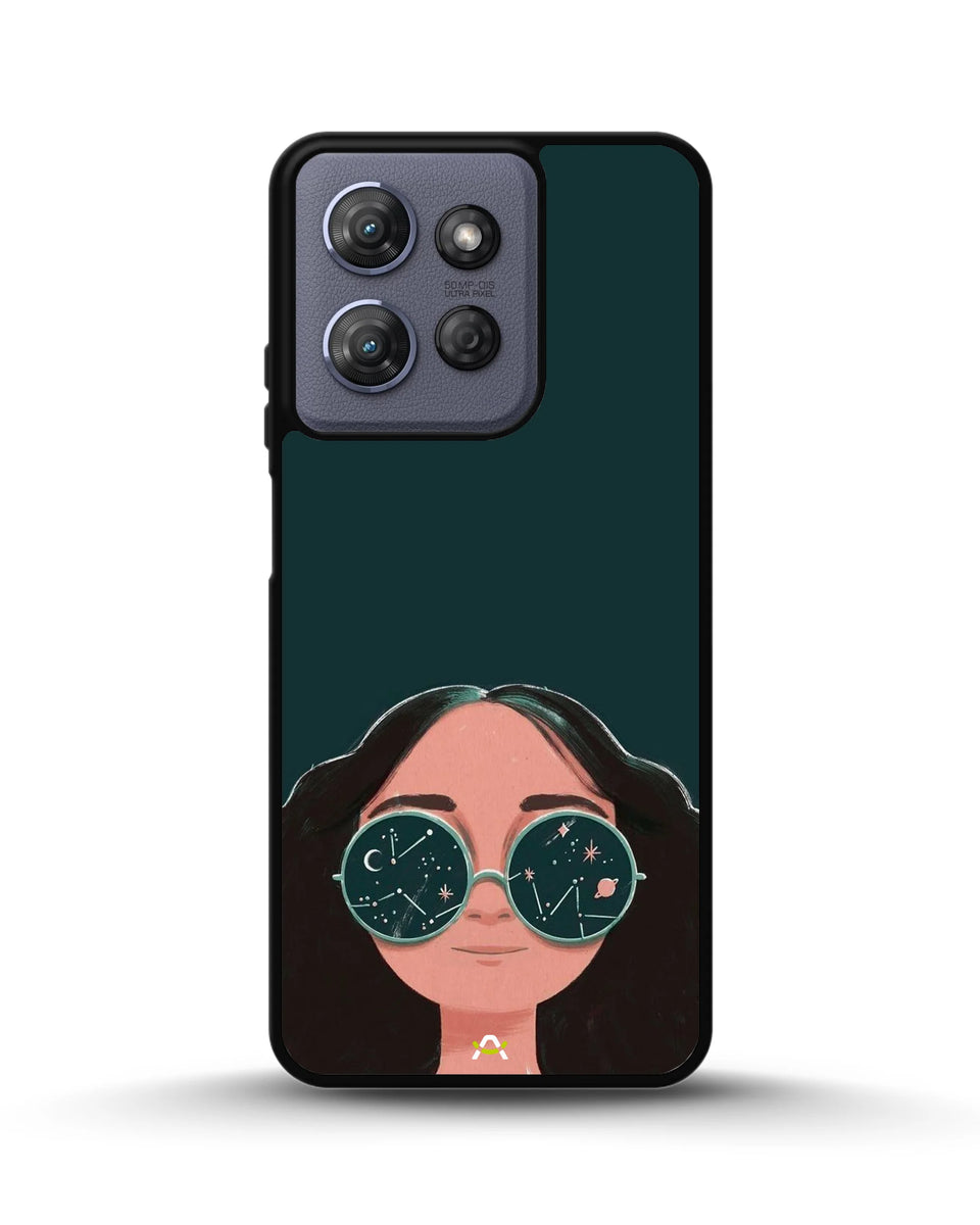 Creslia cosmic sunglasses girl phone case - cosmic sunglasses girl phone case moto g power 2025