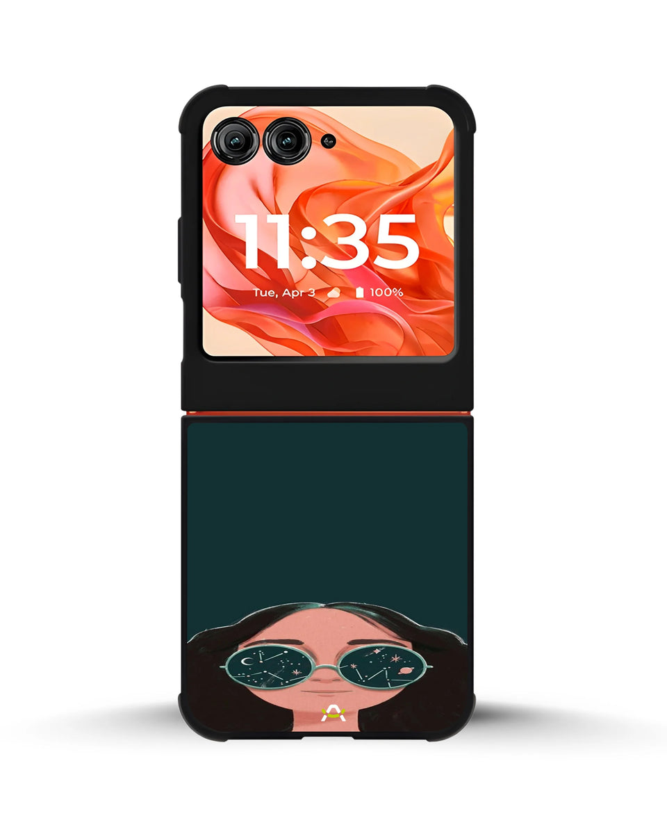 Creslia cosmic sunglasses girl phone case - cosmic sunglasses girl phone case motorola razr 2025