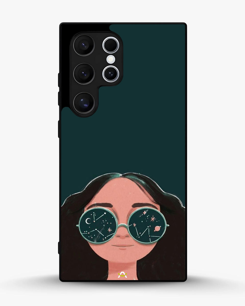 Creslia cosmic sunglasses girl phone case - cosmic sunglasses girl phone case samsung galaxy s22 ultra