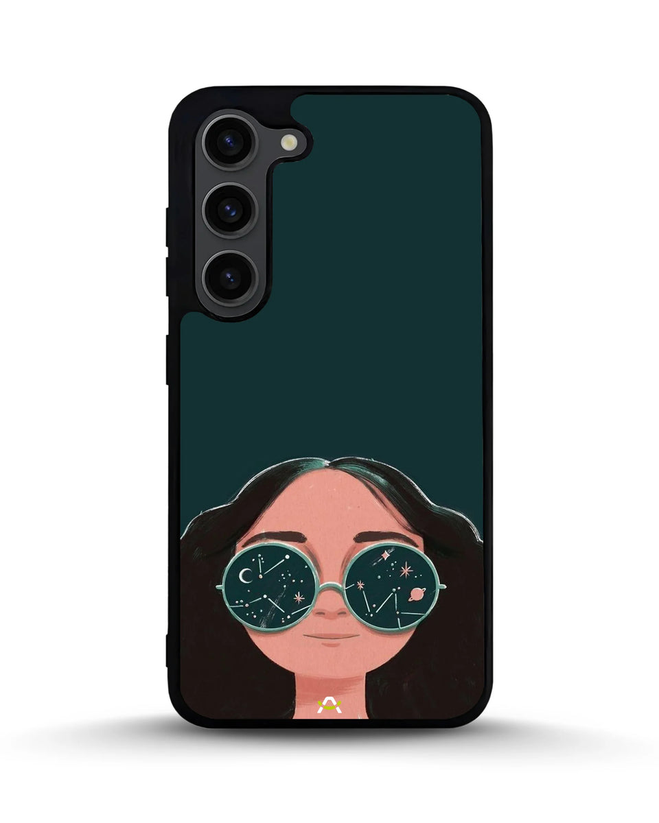 Creslia cosmic sunglasses girl phone case - cosmic sunglasses girl phone case samsung galaxy s23