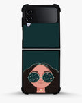 Creslia cosmic sunglasses girl phone case - cosmic sunglasses girl phone case samsung galaxy z flip 4