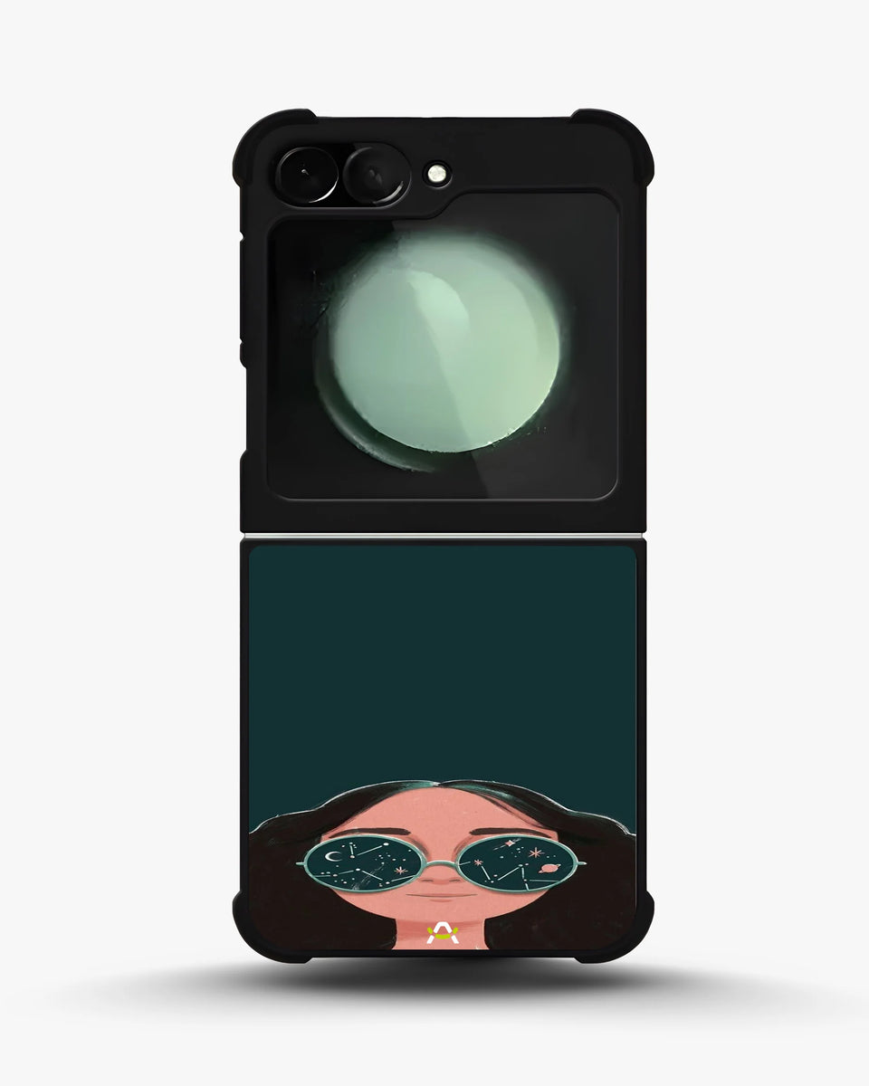 Creslia cosmic sunglasses girl phone case - cosmic sunglasses girl phone case samsung galaxy z flip 5