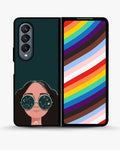 Creslia cosmic sunglasses girl phone case - cosmic sunglasses girl phone case samsung galaxy z fold 4