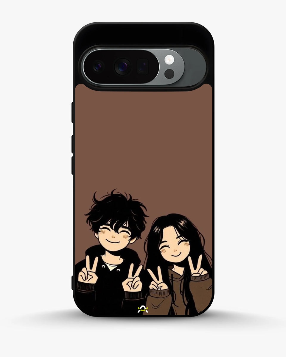 Creslia couple peace sign art phone case - couple peace sign art phone case google pixel 10 pro