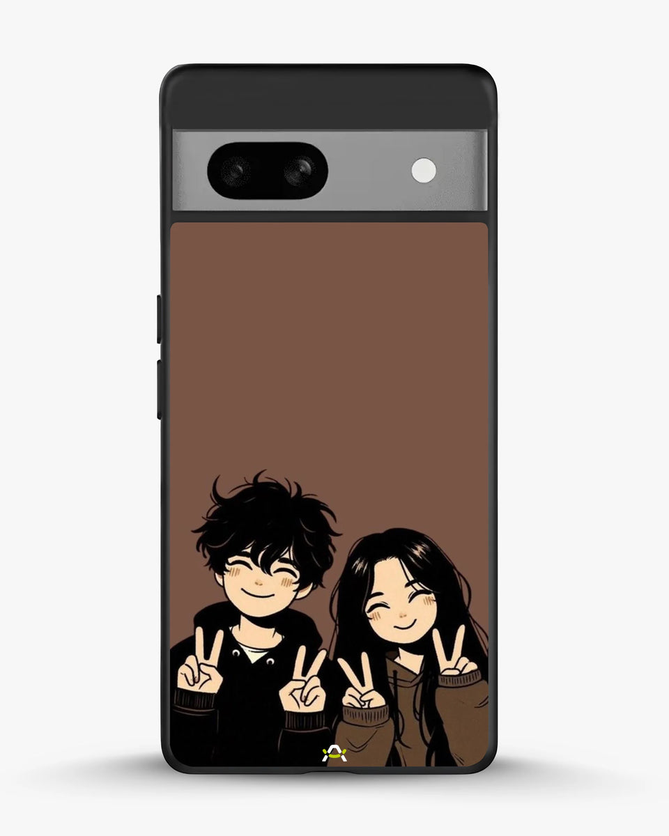 Creslia couple peace sign art phone case - couple peace sign art phone case google pixel 7a