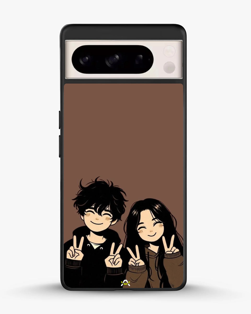 Creslia couple peace sign art phone case - couple peace sign art phone case google pixel 8 pro