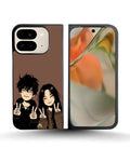 Creslia couple peace sign art phone case - couple peace sign art phone case google pixel 9 pro fold