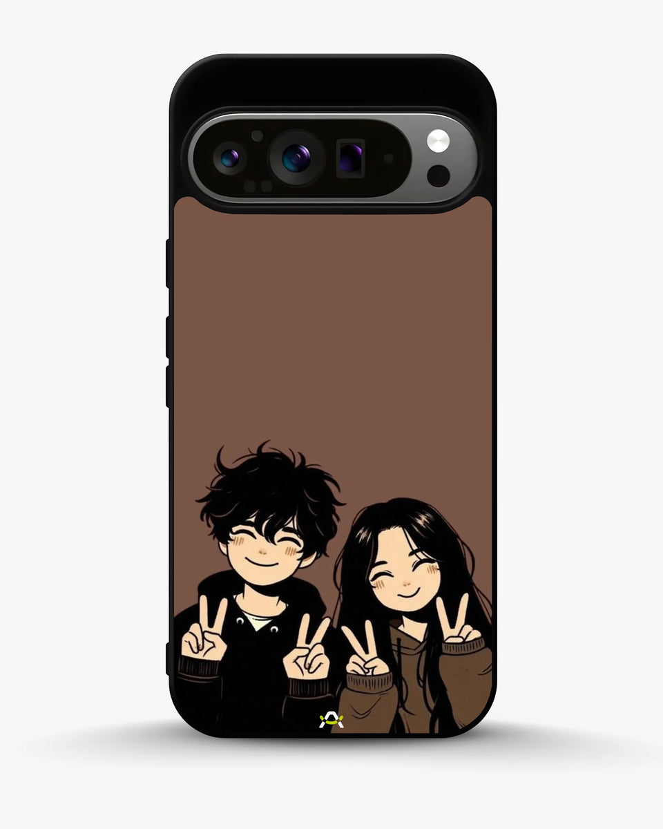 Creslia couple peace sign art phone case - couple peace sign art phone case google pixel 9 pro xl