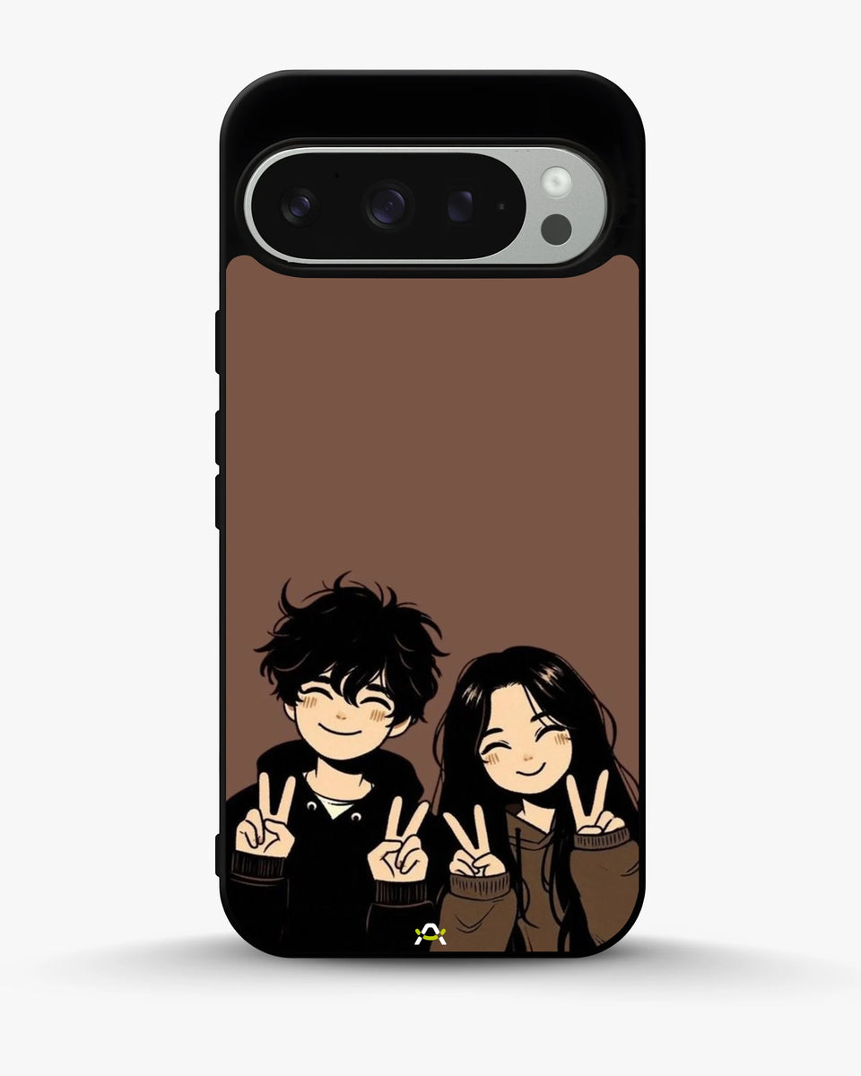 Creslia couple peace sign art phone case - couple peace sign art phone case google pixel 9 pro