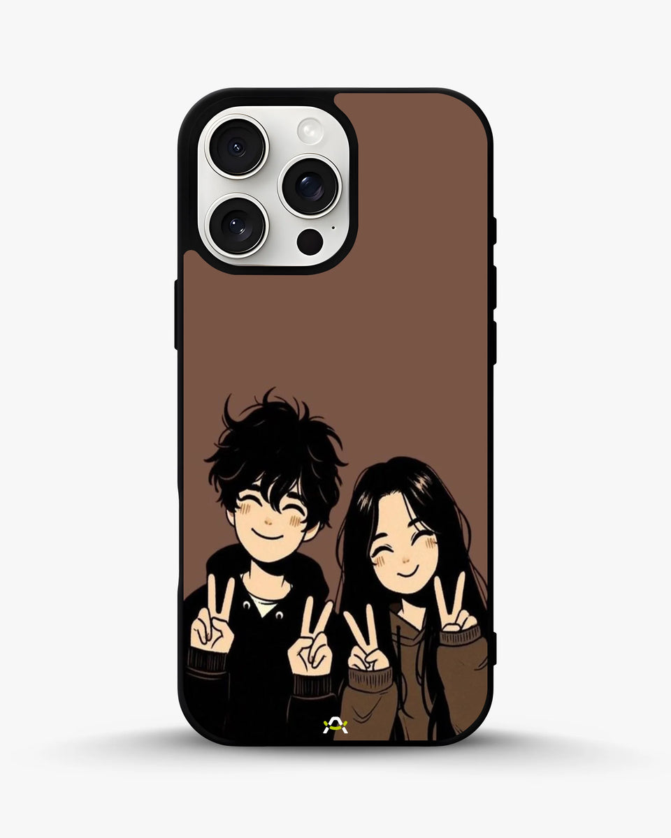 Creslia couple peace sign art phone case - couple peace sign art phone case iphone 16 pro max