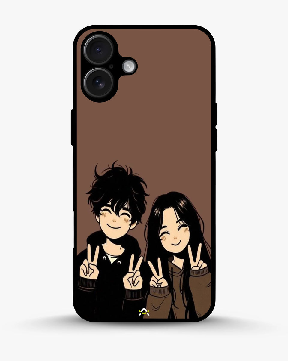 Creslia couple peace sign art phone case - couple peace sign art phone case iphone 16