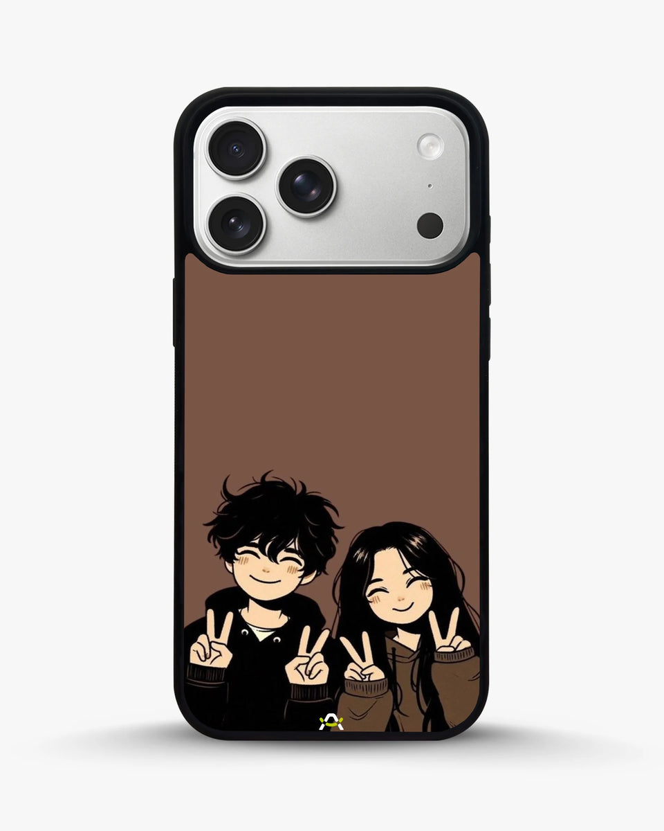 Creslia couple peace sign art phone case - couple peace sign art phone case iphone 17 pro max