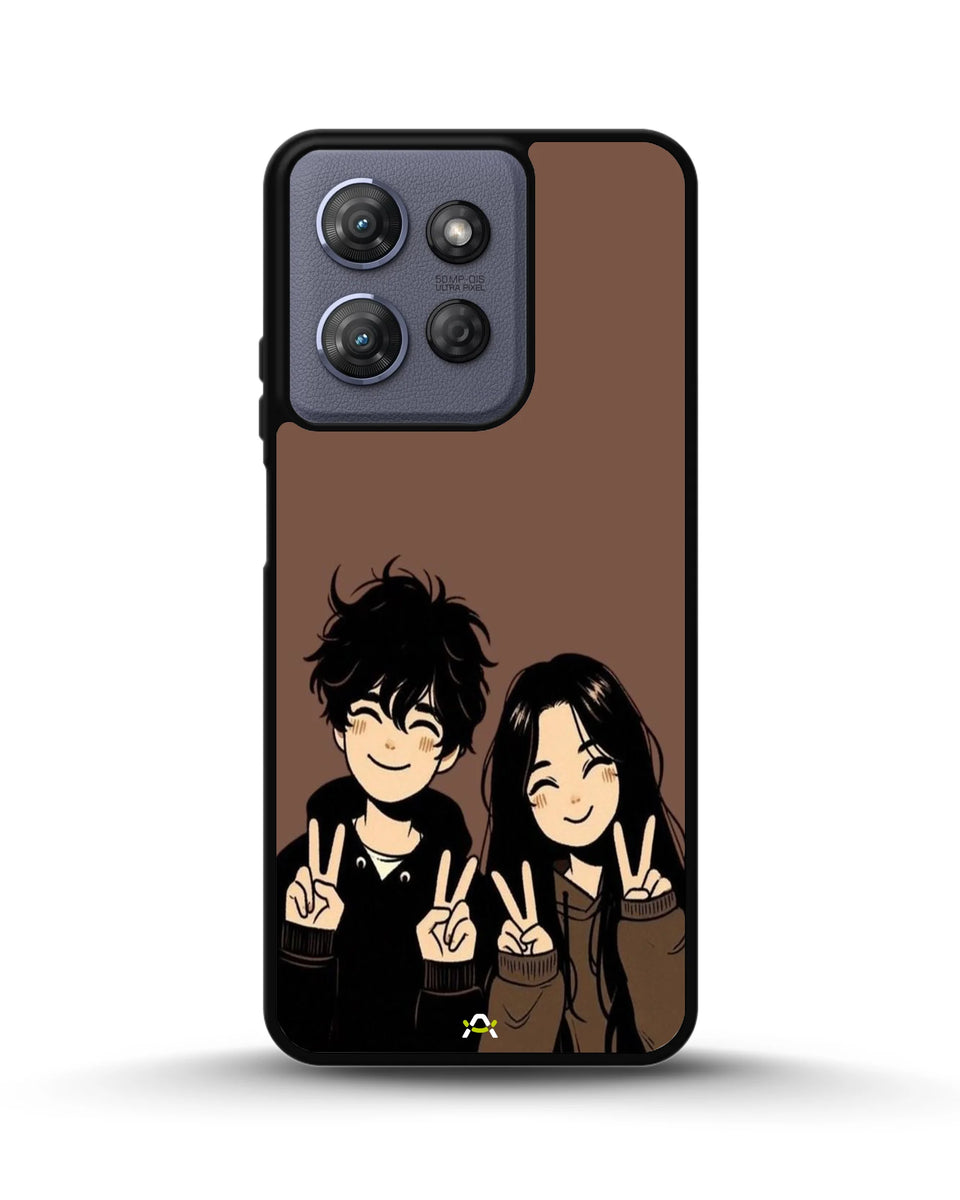 Creslia couple peace sign art phone case - couple peace sign art phone case moto g 2025