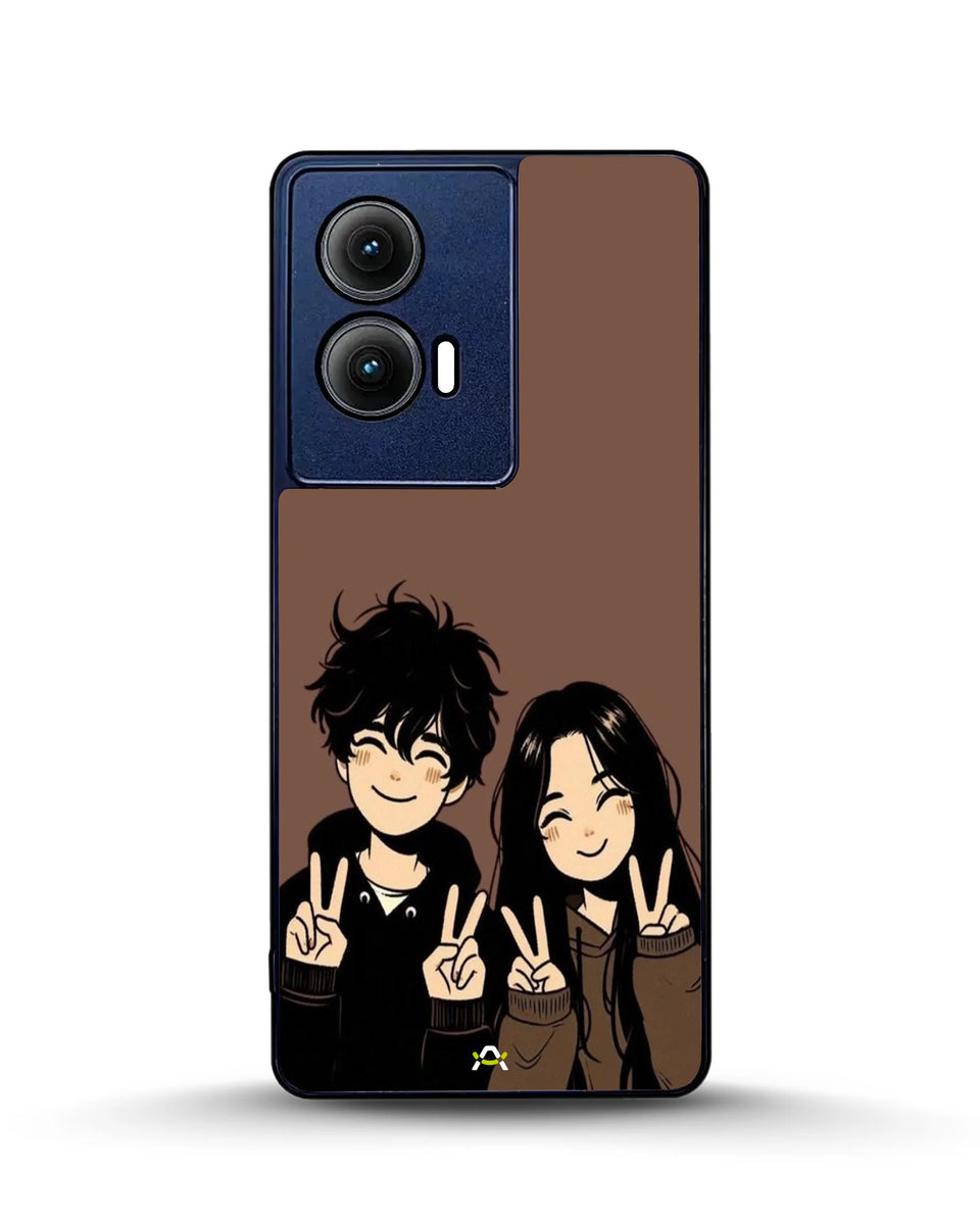 Creslia couple peace sign art phone case - couple peace sign art phone case motorola edge 2024