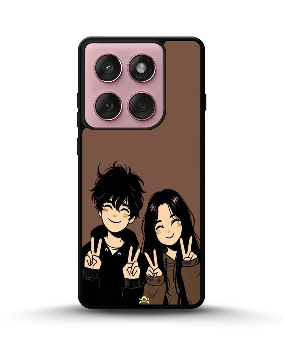 Creslia couple peace sign art phone case - couple peace sign art phone case motorola edge 2025