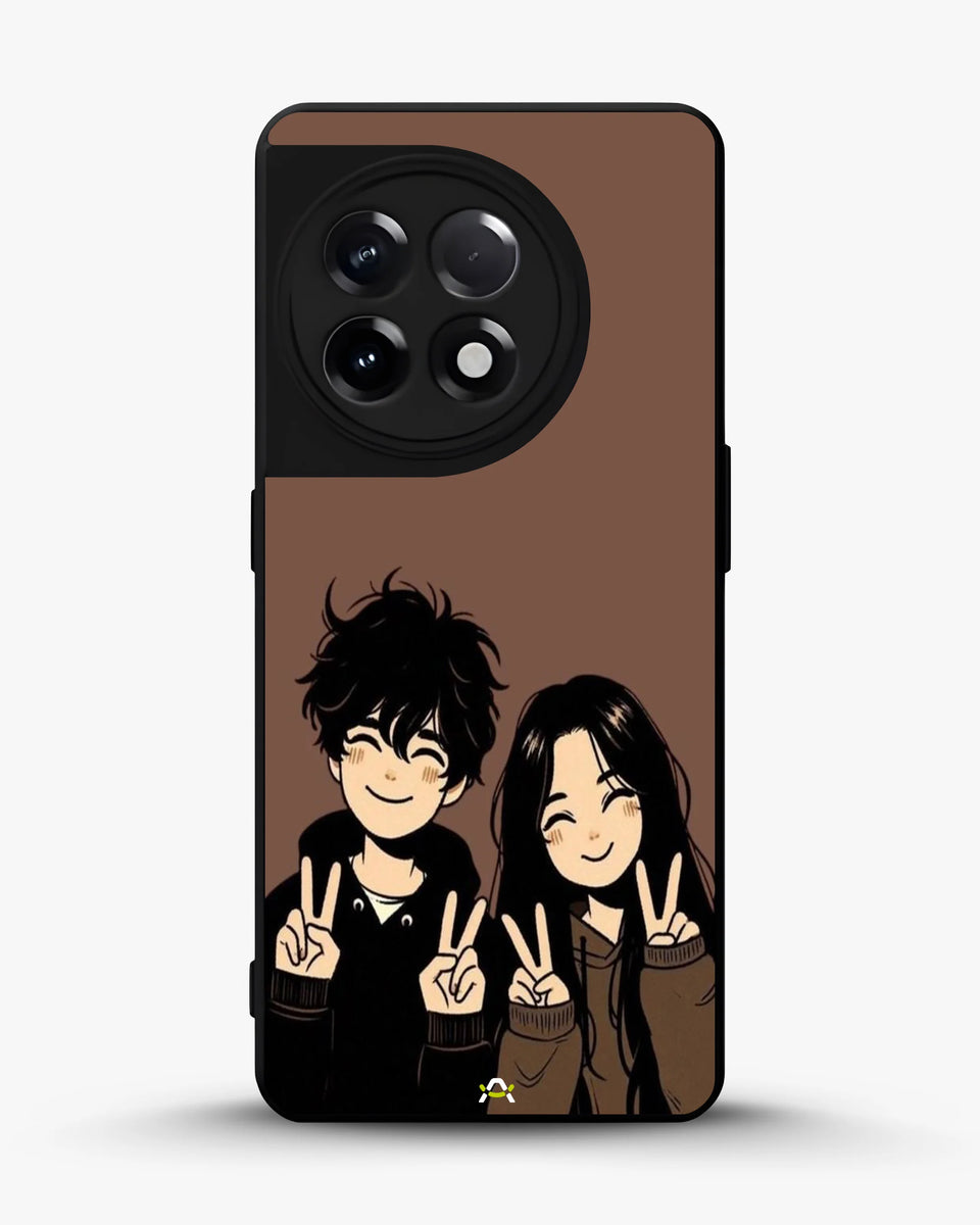 Creslia couple peace sign art phone case - couple peace sign art phone case oneplus 11r
