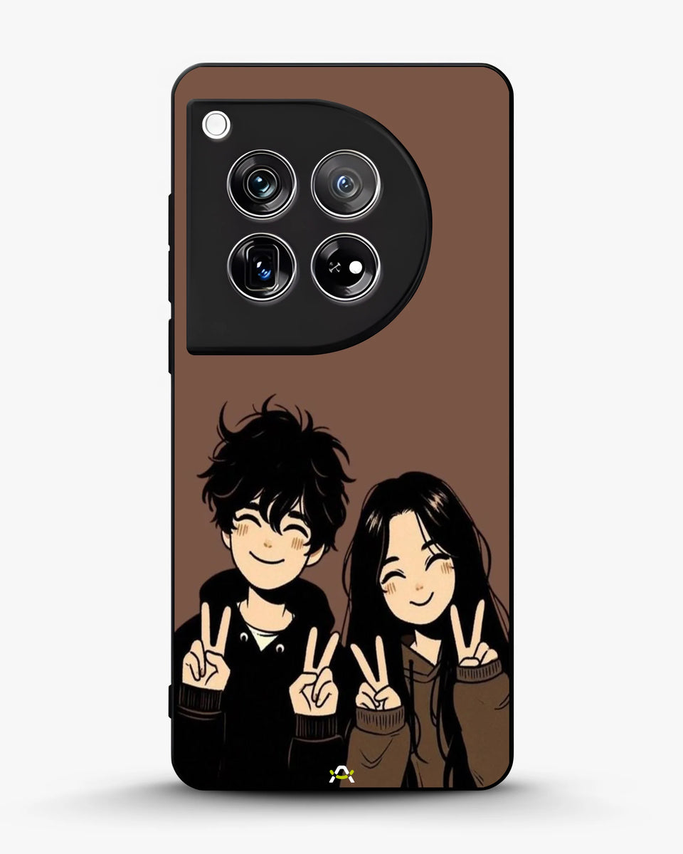 Creslia couple peace sign art phone case - couple peace sign art phone case oneplus 12r