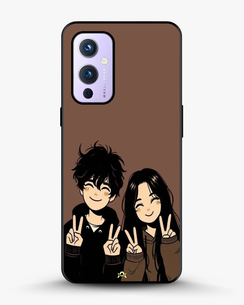 Creslia couple peace sign art phone case - couple peace sign art phone case oneplus 9