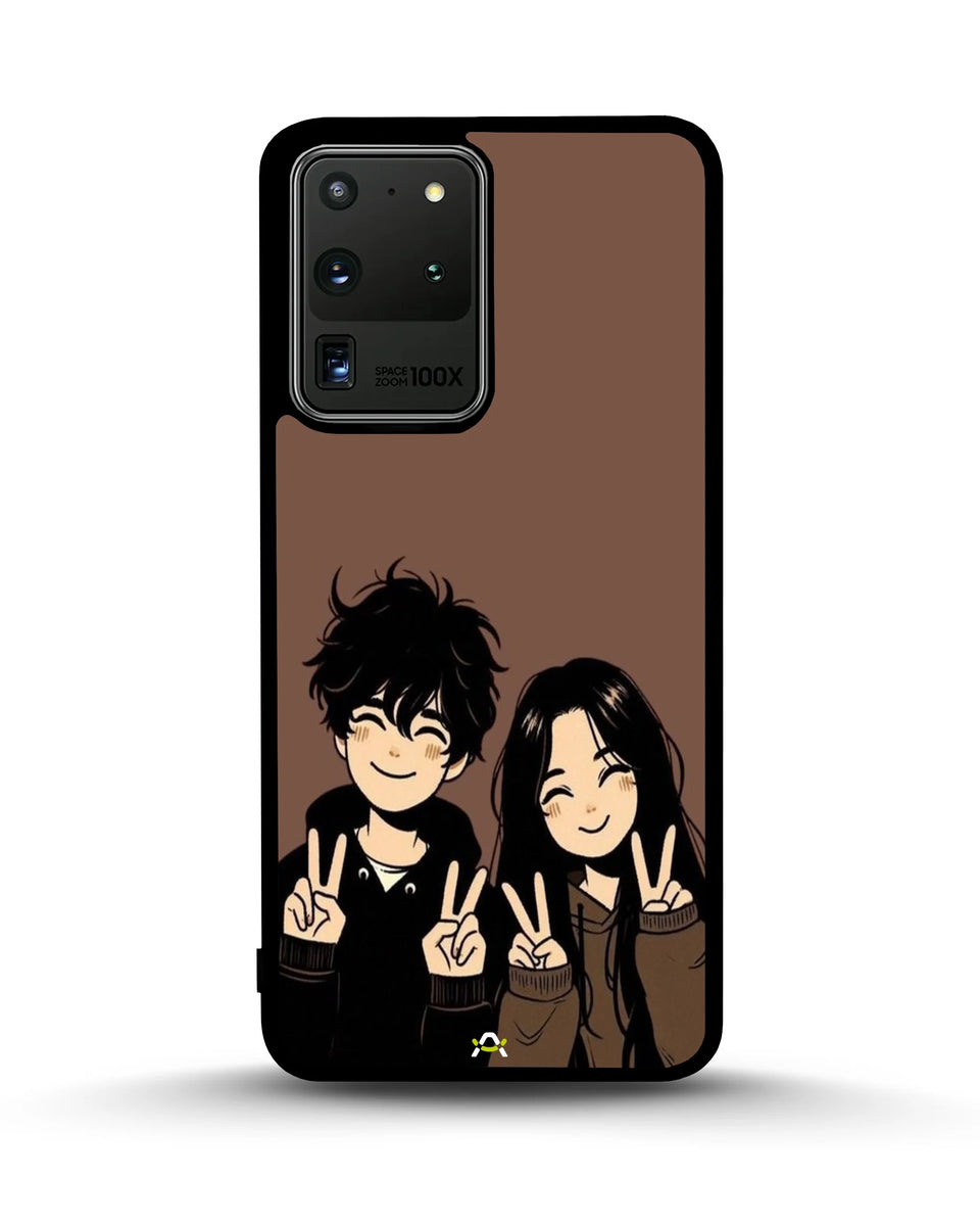 Creslia couple peace sign art phone case - couple peace sign art phone case samsung galaxy s20 ultra