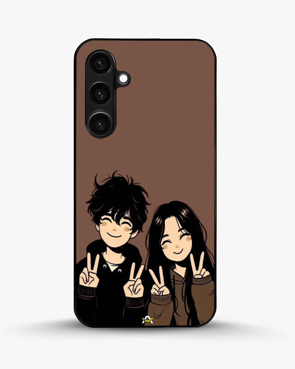 Creslia couple peace sign art phone case - couple peace sign art phone case samsung galaxy s23 fe