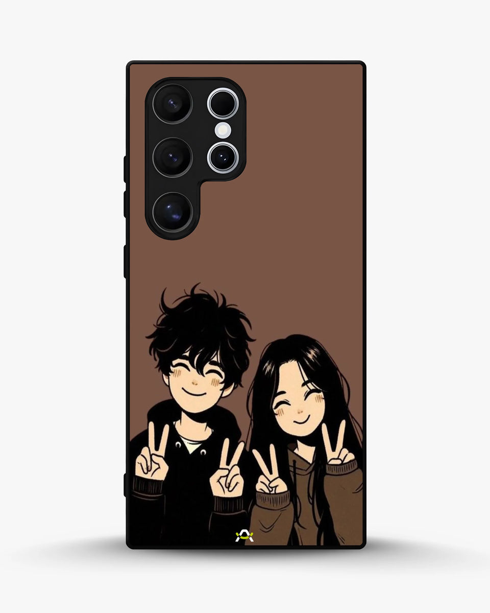 Creslia couple peace sign art phone case - couple peace sign art phone case samsung galaxy s25 ultra