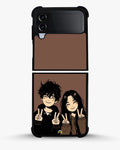 Creslia couple peace sign art phone case - couple peace sign art phone case samsung galaxy z flip 4